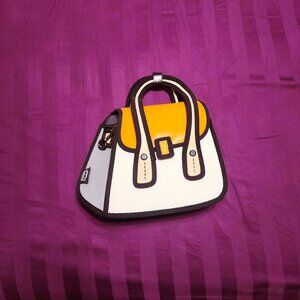 JumpFromPaper 2D Cartoon Crossbody Bag – Orange and Cream